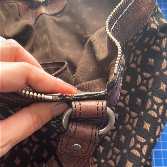 Fossil Black and Brown Patterned Shoulder Bag - Picture 10 of 11